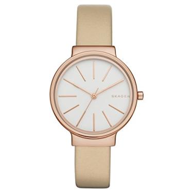 Imagem de Skagen Relógio feminino SKW2481 Ancher de couro bege