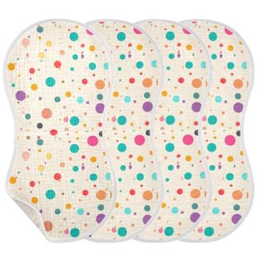 Imagem de Wassud Panos coloridos de musselina para arrotos de bebê, 1 pacote com babadores de algodão, toalha de rosto, absorventes e macios para arrotos para meninos e meninas recém-nascidos