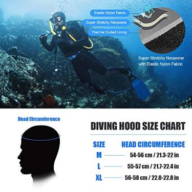 Imagem de CUOFYUNL 3mm Neoprene Térmico Capuz de Mergulho Wetsuit Chapéu Boné de Mergulho Quente para Esportes Aquáticos