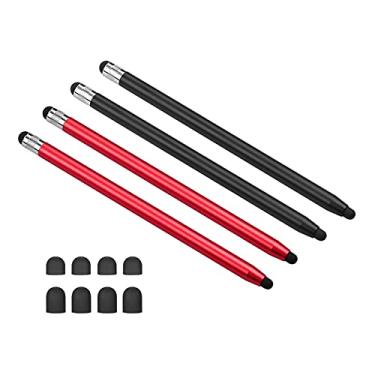 Imagem de Caneta Estilo Táctil Universal 2 em 1 para Todos os Tablets e Celulares com Tela 8 Pontas de Borracha Macia Substituíveis