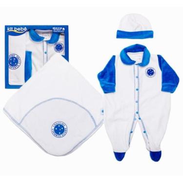 Imagem de Kit Bebê Cruzeiro Macacão Manta e Gorro Plush Oficial, RN
