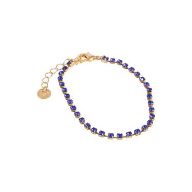 Imagem de Pulseira Feminina Strass Azul Dourado Gipsy Soul