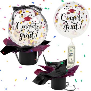 Imagem de VABAMNA Conjunto De Balões Para Festa Formatura 2025, Cofrinho Com Puxador A Turma Formatura, Ideia Engraçada Surpresa Meninos E Meninas, Decoração Faculdade Ensino Médio, Marrom Dourado