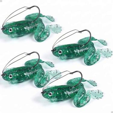 Imagem de Kit 4x Isca Artificial Sapo Soft Anti Enrosco Traíra Tucunaré 5,5cm