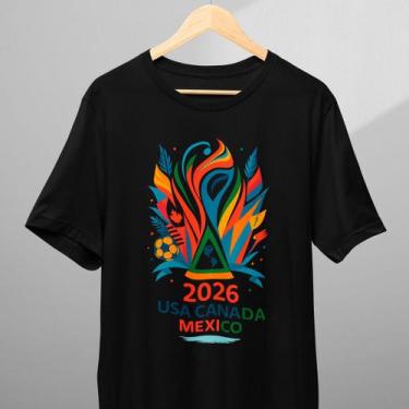 Imagem de Camiseta Infantil Adulto Copa do Mundo 2026 USA CANADA MEXICO 100% Alg