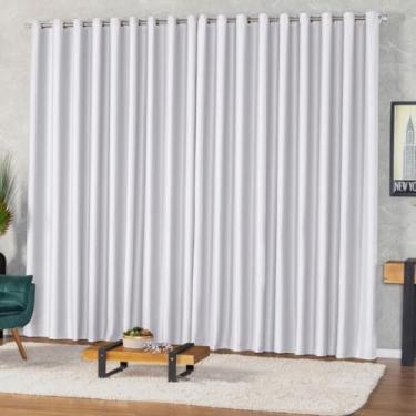 Imagem de Cortina Blecaute Blackout para Sala e Quarto - Tecido Funcional que Corta Luz, Ideal para Privacidade e Repouso Doméstico (GELO,5,00m x 2,80m)