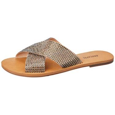 Imagem de Sandália Rasteira Anacapri Tiras Pedraria, Feminino, Prata, 34