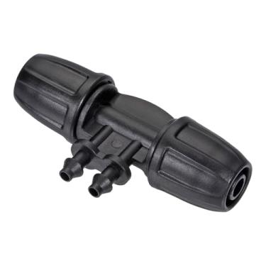 Imagem de Boxonly Camiseta farpada de irrigação por gotejamento, encaixe de 4 vias, tubulação de identificação de 8 mm a 4 mm para sistema de irrigação de irrigação por gotejamento de jardim, sistema de