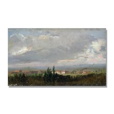 Imagem de NHLDZYH J.C. Dahl Pintura em tela Romance norueguês Pintura de paisagem Obra-prima famosa reprodução de arte sobre tela. (Tempestade 3). 40 x 68 cm. Apenas tela.