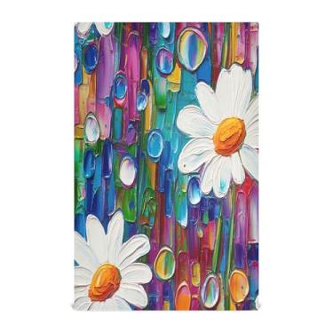 Imagem de xigua Conjunto de 1 panos de prato de cozinha de margaridas coloridas, macias e altamente absorventes de secagem rápida para limpeza de pratos e limpeza à mão, 71 x 45 cm