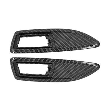 Imagem de lyrlody 2PCS Indicador Lateral REPAMENTO DE REPAMAÇÃO Indicador Lateral Surrounds Tampa DE Marcador Abs Black Fit Corsa (Estilo de fibra de carbono)