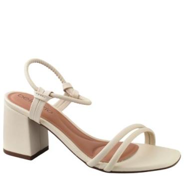 Imagem de Sandália Feminina Salto Baixo Bloco Grosso Beira Rio 8436213, Creme, 3