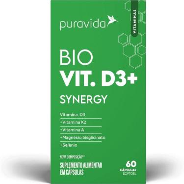 Imagem de Vitamina D3 K2 Magnesio 60 Capsulas - PuraVida-Unissex