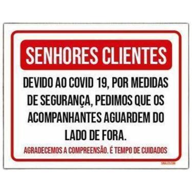 Imagem de Kit 5 Placas Senhores Clientes Acompanhantes Lado De Fora