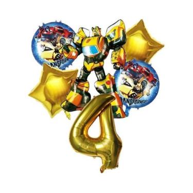 Imagem de Balões Bumblebee Optimus Prime Para Meninos 6pcs Decorações Para Festa