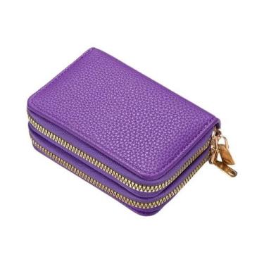 Imagem de Carteira Feminina De Grande Capacidade Com Padrão Lichia, Zíper, Múlti