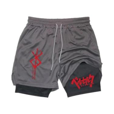 Imagem de Shorts De Compressão Masculinos 2 Em 1 Para Corrida, Treino, Yoga E Ac