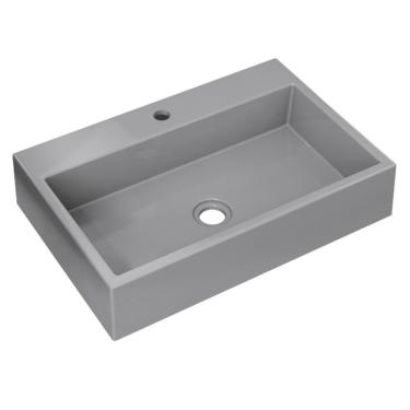 Imagem de Cuba Pia De Apoio Para Banheiro Retangular 55cm Ivy C08 Cinza - Mpozenato