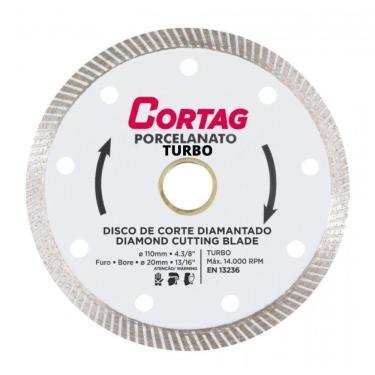 Imagem de Disco De Corte Diamantado Cortag Porcelanato Turbo 110mm