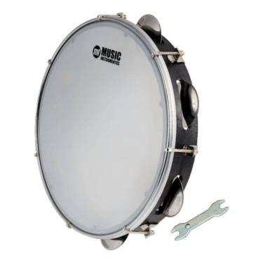 Imagem de Pandeiro Profissional Phx Abs Preto 10 Pele Leitosa