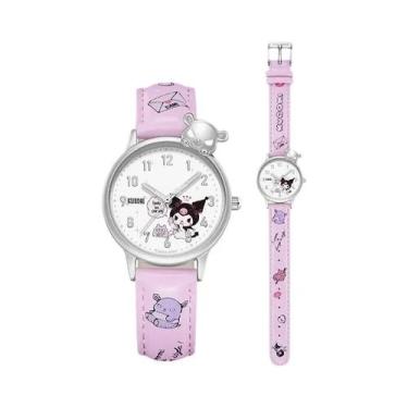 Imagem de Relógio De Quartzo Infantil De Couro Branco Sanrio Hello Kitty Kuromi 