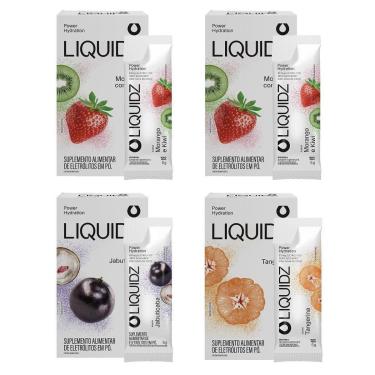 Imagem de LIQUIDZ - Eletrólitos Zero Açúcares - 3 Sabores - Kit 4 Caixas - 24 sachês-Unissex
