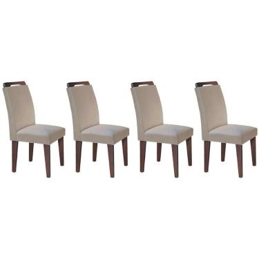 Imagem de Kit 4 Cadeiras Sala Jantar Athenas 4 Un Cafe Linho Turim Bege Rufato