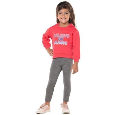 Imagem de Conjunto Infantil Inverno Menina Em Moletom Peluciado Com Capuz E Calça Térmica, Magic, 2 peças - Vr-Feminino