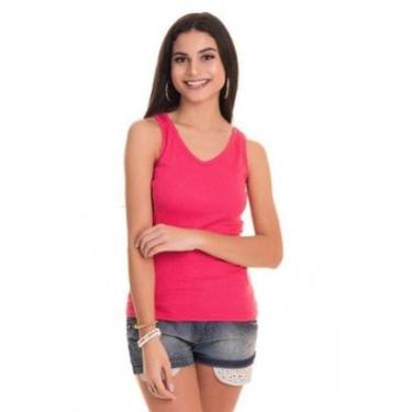 Imagem de Regata Ribana Canelada 2x1 Elastano Decote "V" - Serena-Feminino
