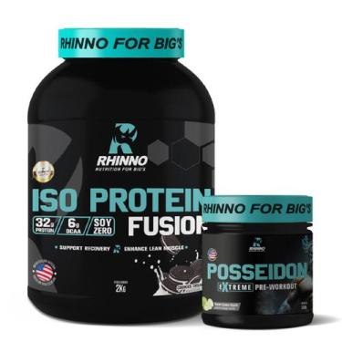 Imagem de Kit Iso Protein Fusion Cookies + Pré Treino Posseidon Nutrition For Bi