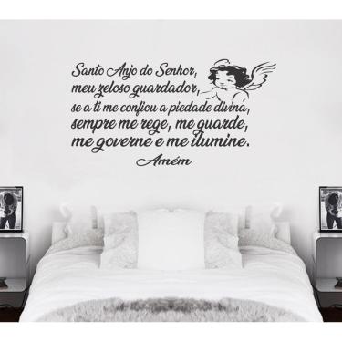 Imagem de Adesivo De Parede Frase Oração Santo Anjo Do Senhor