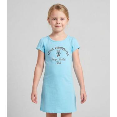 Imagem de Vestido Infantil Manga Curta Estampado Select Azul, 6, Azul