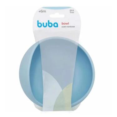 Imagem de Tigela em Silicone com Ventosa Buba Azul +6M 350ml