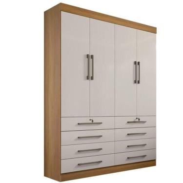 Imagem de Guarda Roupa Solteiro 4 Portas 6 Gav Mônaco-cina/off D`doro