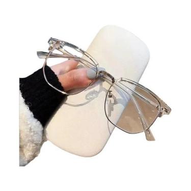 Imagem de Óculos Unissex Com Armação De Metal Preto Anti Luz Azul, Óculos Poligo