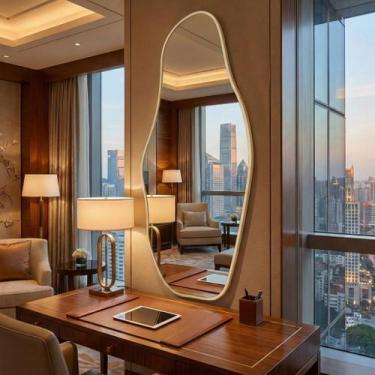 Imagem de Espelho Orgânico Lopazzi Corpo Inteiro 150cm Grande Decorativo Quarto 