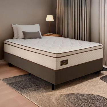 Imagem de Cama Box Casal Gazin Londres Molas Ensacadas Soft Pillow 138x188cm, Be