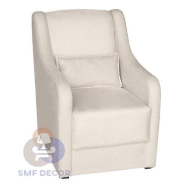 Imagem de Poltrona Para Amamentação Glamour Com Almofada Bege - SMF DECOR