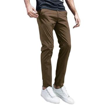 Imagem de Calça Casual Slim Ajustada com Frente Lisa em Caqui Claro - Match