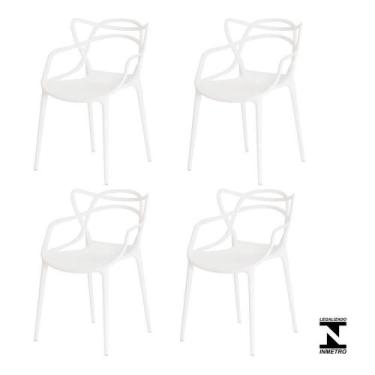 Imagem de Kit 4 Cadeiras Allegra Branca Sala Cozinha Jantar - WAW DESIGN