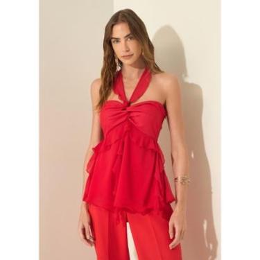 Imagem de Blusa Frente Única Com Babados E Amarração-Feminino