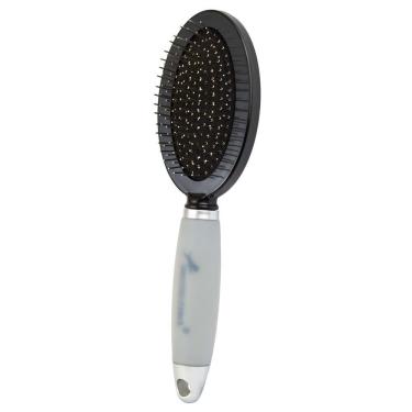 Imagem de Escova Sem Bolinha Cinza G Remoção De Pelos E Nós Pinos De Metal Suave