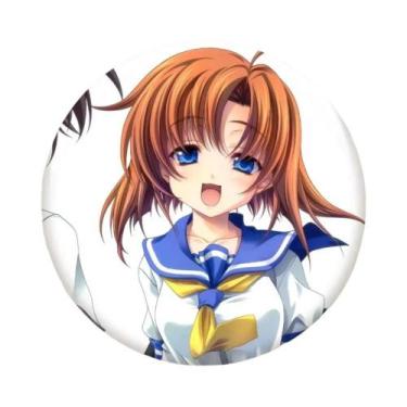 Imagem de Broche Redondo a Laser Kawaii Anime Higurashi When They Cry, Broche De