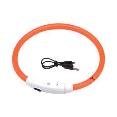 Imagem de Coleira De Cão Com LED De Fibra Óptica Recarregável Por USB, Luminosa 
