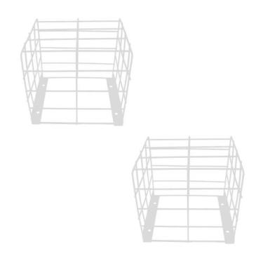 Imagem de Kit 2 Grade Câmera Gaiola Proteção Quadrada Preta E Branca - TR ARAMAD