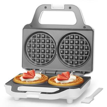 Imagem de SugarWhisk Mini máquina de waffle dupla de 10 cm, máquina de chaffle, Waflera Electrica, ferro de waffle pequeno para waffles, chaffles Keto, Hash Browns, biscoitos, pratos antiaderentes
