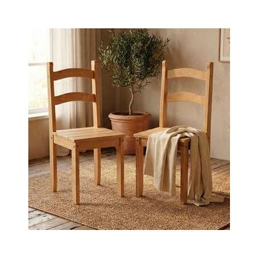 Imagem de Kit 2 Cadeiras em Madeira Maciça Amêndoa Marin