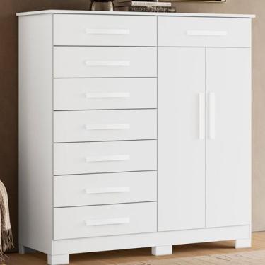 Imagem de Cômoda 8 Gavetas 2 Portas com Cabideiro Verona - Albatroz Móveis