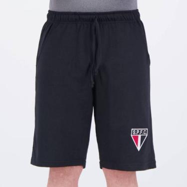Imagem de Bermuda Moletom São Paulo I Preta - Retromania, M
