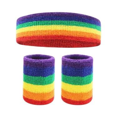 Imagem de Conjunto De Faixas De Suor Para Cabeça E Punhos Masculinas Para Esport